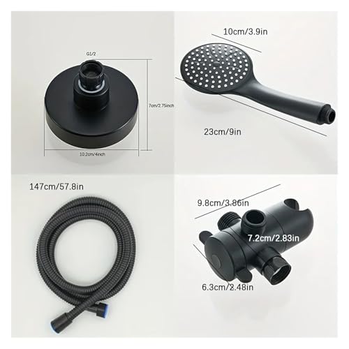 Ensemble de douche 2 en 1 contre le manque de pression avec flexible long