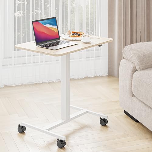 Dripex Mobile Standing Desk, 72 × 48 cm Small Height Adjustable Sit to Stand Laptop Desk