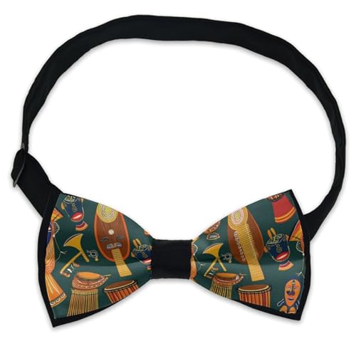 Supdreamc Mens Boys African Music Pattern Self-Tie Bow Tie for Wedding, Halloween, Tuxedo, Formal Butterfly Bow Ties