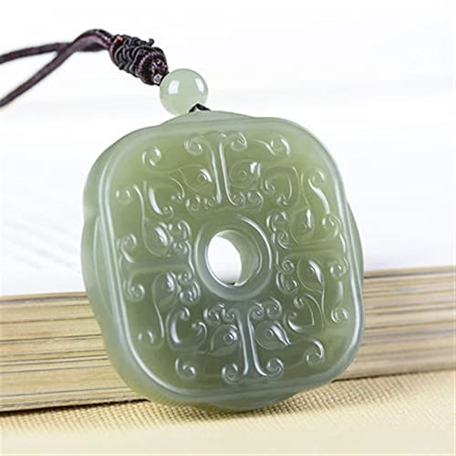 Collier en jade véritable sculpté deux côtés, le cadeau dragon parfait