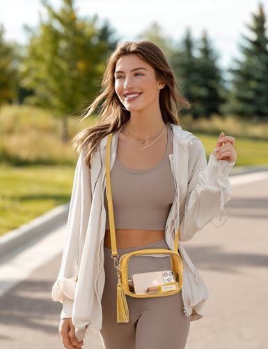 Image of Yarnic Clear Bag Stadium Approved, PVC Transparent Crossbody Purse Small Clear Crossbody Bag with Adjustable Shoulder Strap