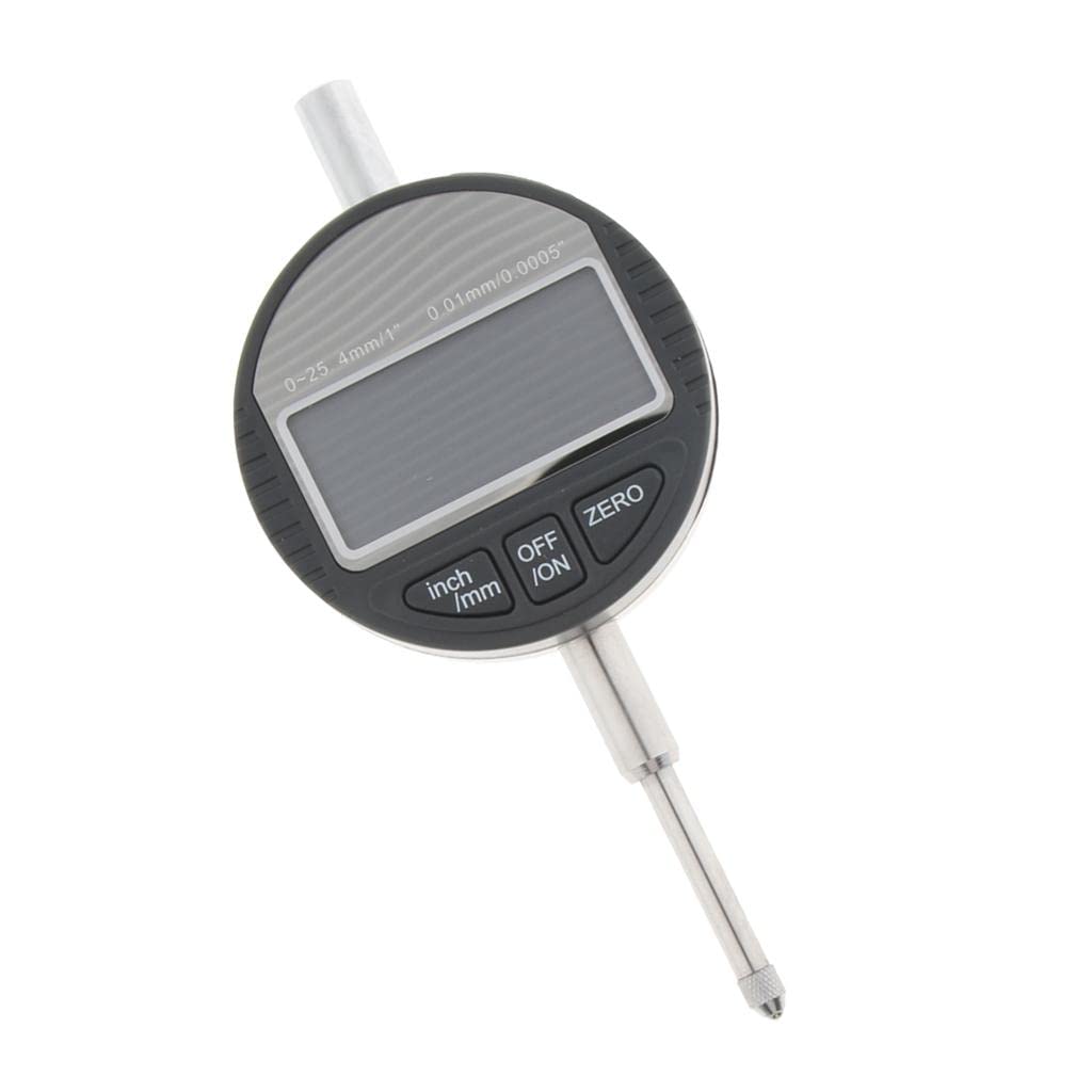 Digital Dial Gauge Indicator 0-25.4mm Meter with Large LCD, Switch between mm/inch, Accuracy 0.01mm, Practical Tool for Mechanical Processes and Inrial Use