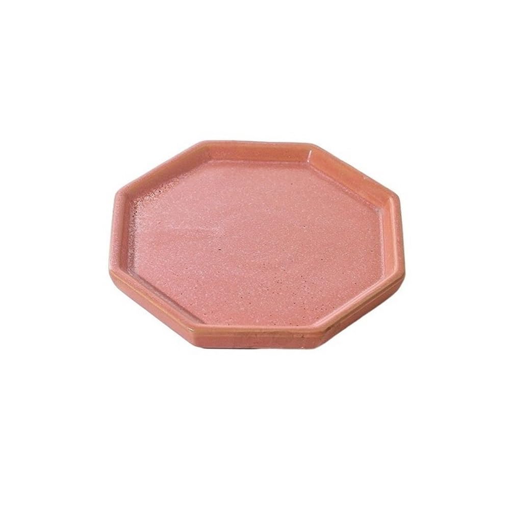 Prettiee plant dish saucer Octagon Flower Planter Drip Tray, Plant Saucers for Home Office Gardening (Pink S)