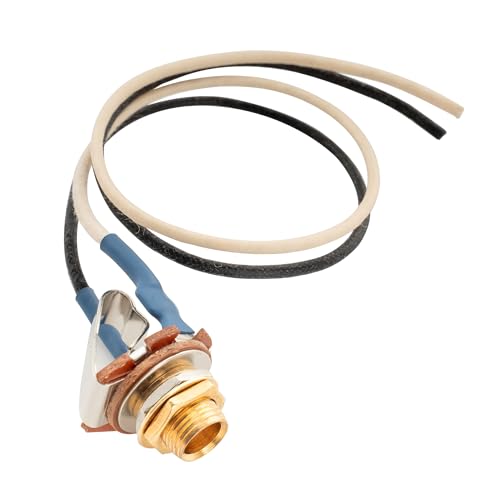 Musiclily Pro Precableado Jack de Salida Mono 6,35 mm para Guitarra Eléctrica Bajo, Dorado
