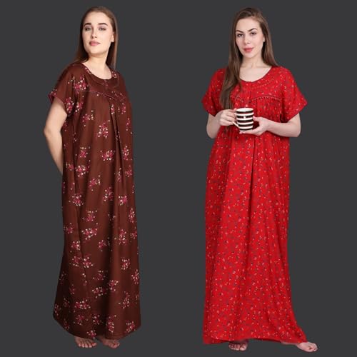 Image of Women's Alpine Floral Print Maxi Night Gown