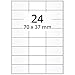 Produktbild Labelident Abdeck-Etiketten auf DIN A4 Bogen - 70 x 37 mm - 2400 blickdichte Universaletiketten auf 100 Blatt, weiß opak, selbstklebend, matt, Papier