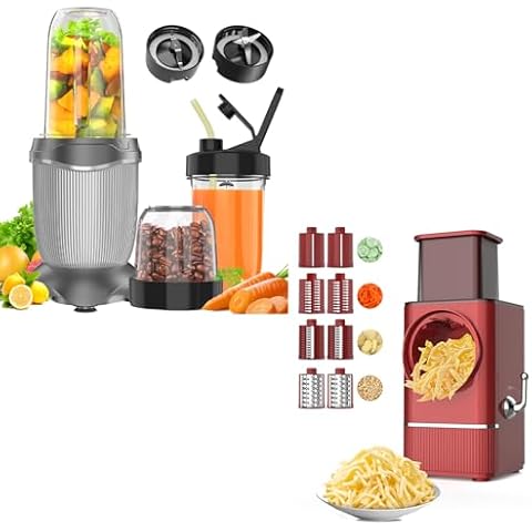 850W Smoothie Blender Smoothies Maker + Electric Cheese Grater Salad Maker Cover