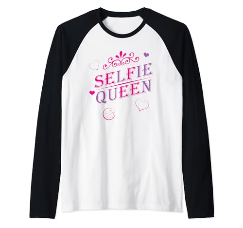 Cute Selfie Humor For Her Teen Girl Birthday Picture Meme Camiseta Manga Raglan