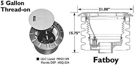 A1004-011 Spill Containment-Slimline 5 gal NPT, Not Replaceable, Poly Bellows, Cast Iron Lid, No Drain