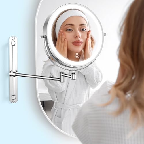Gospire 8.5 Inch Rechargeable Wall Mounted Lighted Makeup Mirror With Magnification 10X thumb #6