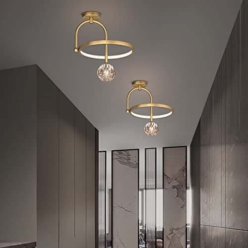 Plafonnier LED postmoderne à éclairage cristal anti-éblouissement