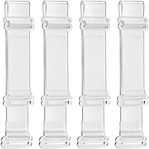 Invisible Clear Bra Strap Non-Slip Adjustable Bra Strap Soft 2 Pair Transparent Shoulder Straps