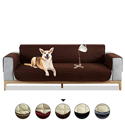 PETCUTE ソファカバー 防水カバー マルチカバー 犬猫飼対策 シンプル ソファリニューアル ソファ カバー 肘付き 1/2/3/4人掛け インテリア すべり止め 洗える ダークコーヒー 167*191CM