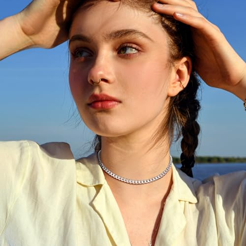 PROSTEEL Stainless Steel Men Necklace Cuban Curb Link Chains Rapper Neck Link Jewelry for men 4mm Width 22'' Length