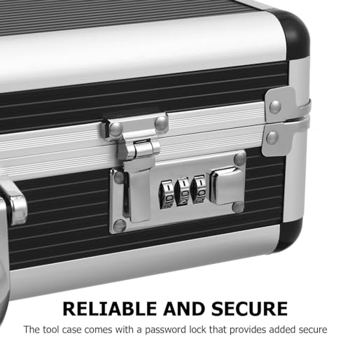 Image of ERINGOGO Aluminum Briefcase - 17in Attache Laptop Case Padded with Password Lock Hard Sided Aluminum Storage Box Lockable Storage Toolbox Tool Storage Case Tool Carrying Case