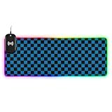 Blu-nero Scacchiera Ricarica Wireless Incandescente lungo animale pad grande animale tappetino grande tappetino per mouse per scrivania Esteso Grande home office 80 x 30 cm