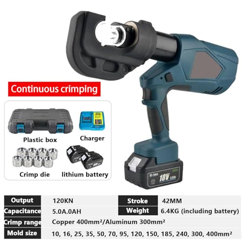 Pince à sertir hydraulique 5Ah avec tête rotative à 360° et écran OLED - 3