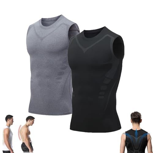 Pukmqu Gfouk Menionic Turmalin-Haltungskorrekturweste, Version Ionic Shaping Sleeveless Shirt, Haltungskorrektur Für Männer, Rückenstützweste (L,Gray+Black) Pukmqu Gfouk Menionic Turmalin-Haltungskorrekturweste, Version Ionic Shaping Sleeveless Shirt, Haltungskorrektur Für Männer, Rückenstützweste (L,Gray+Black)
