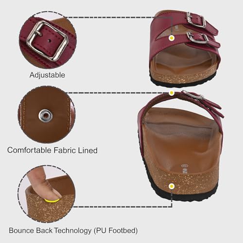 Image of Centrino Women's Berkin-Style Slip-On Sandals | Open Toe Design | Soft PU Footbed | Lightweight & Comfortable | Arch Support | On-Grip Sole | Casual Outdoor Wear (9228)