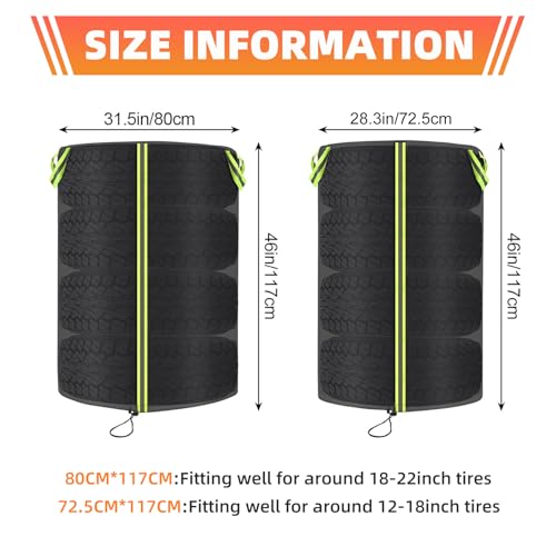 Image of Tire Cover with 4 Pads, Tire Covers for Storage Waterproof 420D Tire Storage Bag Universal Tire Covers for Storage with Zipper for Trucks, SUV, Trailer Sun Rain Snow Protection (for 31.5'' Diameter)