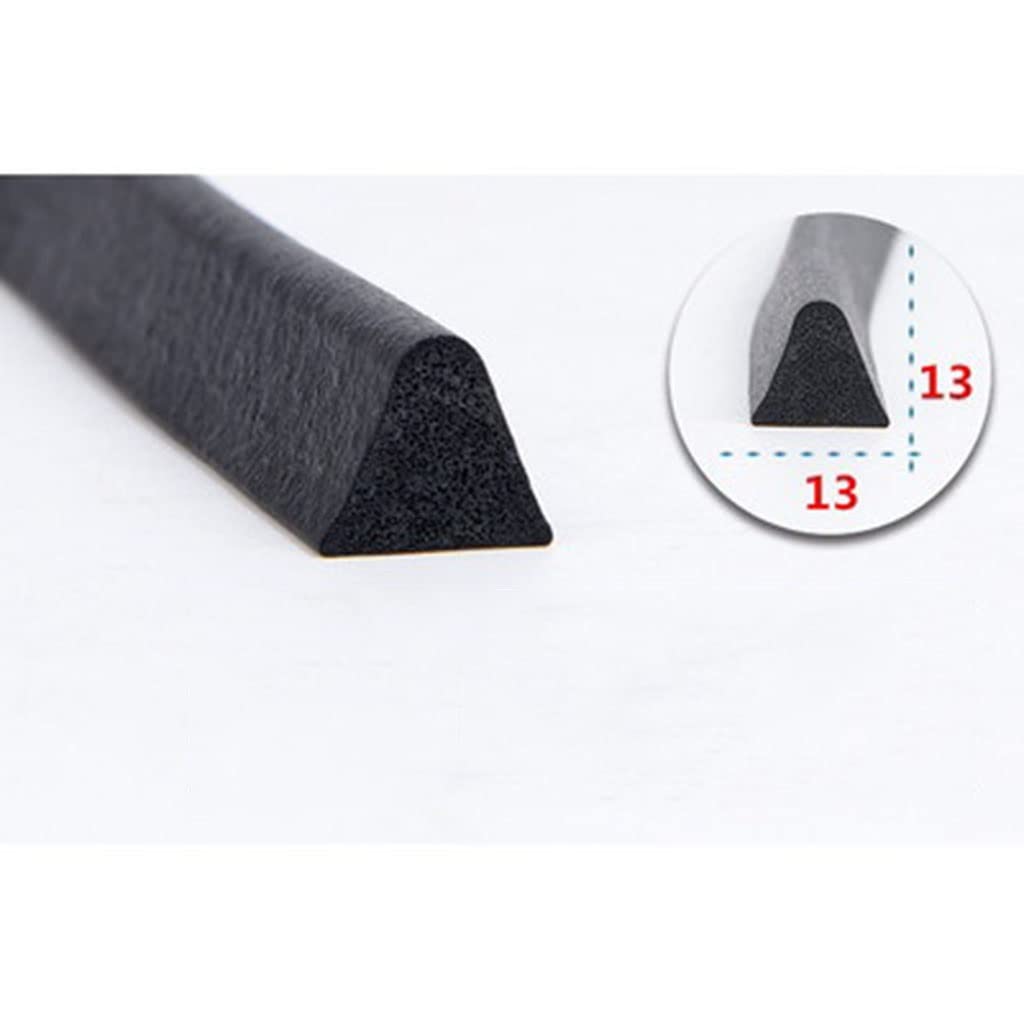 Tira de sellado de espuma de silicona, Tira de sellado espuma silicona, tira goma triangular, negro, varios tamaños, 5m(13x13.00mm)