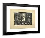 ArtDirect George Wesley Bellows 23x20 Black Modern Framed Art Print Titled The Cigarette