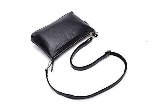 Women's Crossbody Bag Leather Wristlet, Clutch Purse with Tassel, Dark Purple, Large3