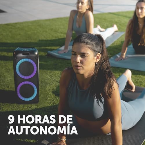Vieta Pro | Altavoces Autoamplificados Bluetooth de 100W con Reproductor USB, Radio FM, Luces LED, Entrada de Micro y AUX-IN con batería de 9h | Altavoz Speaker Grande Party 2 para Fiestas y Karaoke - imagen 5