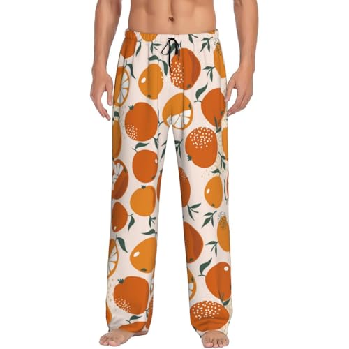 Cute Juicy Orange Mens Pj Pants,Soft Men Lounge Pants,Mens Pajama Pants Bottoms,Sleep Pants For Men4