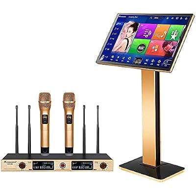 InAndOn Karaoke System, 22 inch Karaoke Player with Wireless Microphone, Cloud Song Update, YouTube, Movie, KTV Machine 4T