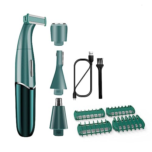 Muuoeou Afeitadora 4 En 1 para Zonas íNtimas, Afeitadora para Mujer, LíNea de Bikini, Afeitadoras Sensibles, Recortadora de Pelo, Cortadora de Barba, A