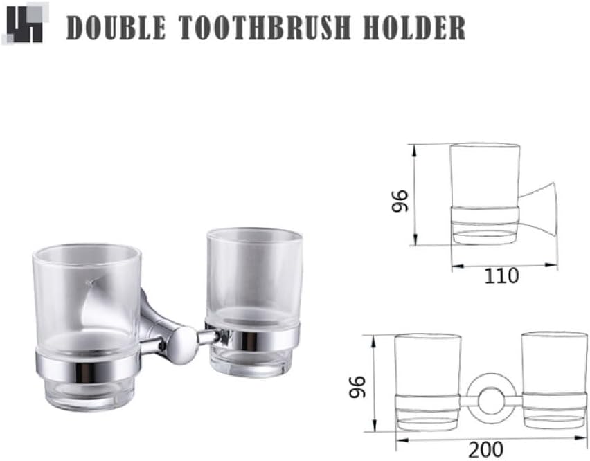 Mirror Chrome Bathroom Accessories Hardware Set Brass Stainless Steel Paper Holder Toothbrush Holder Towel Bar Bathroom Shelves,Paper Holder (Double Cup Holder)