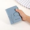 INBLUE Individuelle Leder Geldbörse für Frauen Geburt Blume mit Namen Damen Geldbörse Kleine Münze Geldbörse mit Handgelenk Strap Personalisiertes Geschenk für Muttertag Geburtstag 02 - Blau #1
