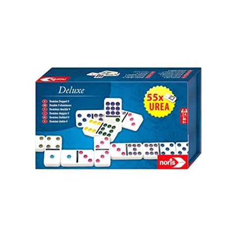 Noris 606108003 Deluxe Doppel 9 Domino, Spieleklassiker, 6 bis 99 Jahren Cover