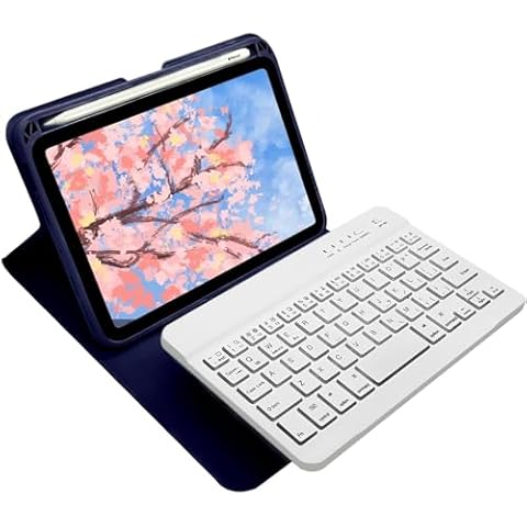 Disonbeir iPad 10th Generation Case with Keyboard - Wireless Detachable Folio Cover with Pencil Holder for iPad 10th Gen 10.9 Inch 2022, Black Cover