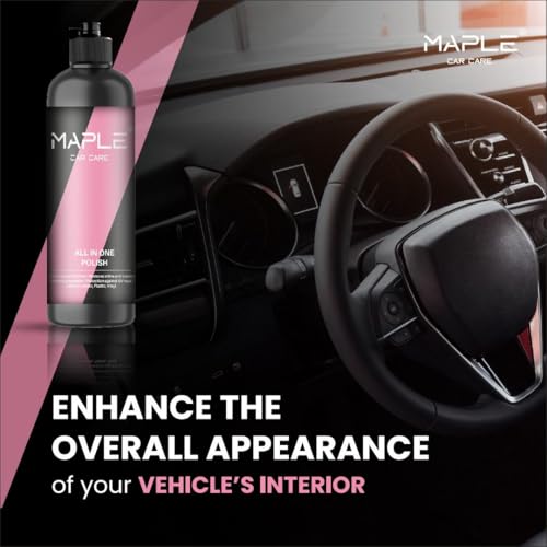 Image of Maple Car Care All in One Polish 1 Litre | Non-Greasy Dashboard & Interior Polish with UV Protection | Long-Lasting Shine for Plastic, Rubber & Vinyl Surfaces | Keeps Car Interiors Looking New Longer