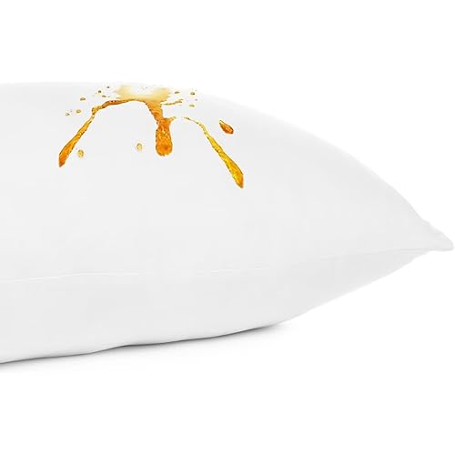 Pillow Covers 100% Waterproof Protectors with Zipper, Pillow Cases, Pillow Encasement, Soft, Breathable, Comfortable, Gentle, White, Queen Size, 20x 30, 4 Pack