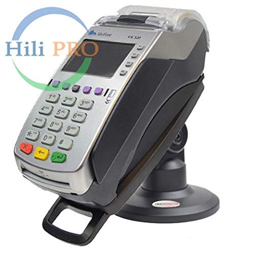 ENS Tailwind Verifone VX520 3" Latch and Key Lock Compact Pole Mount Terminal Stand, Adhesive Installation, Black