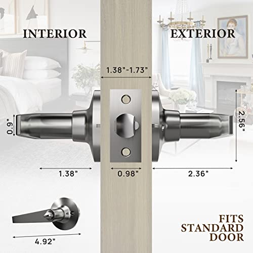 Vicmeon Entrance Lever Door Handle, Keyed Entry Door Lock, Entrance Door Lever With Keys For Exterior/Interior Doors, Reversible For Right And Left Side, Satin Stainless Steel #TOP5