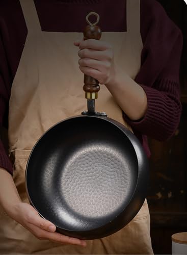 Wok cuadrado de acero con mango de madera 10.2 pulg miniatura 6