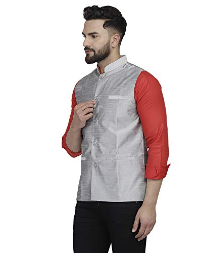 Image of B BEN MEN'S DHUPION SILK NEHRU JACKET