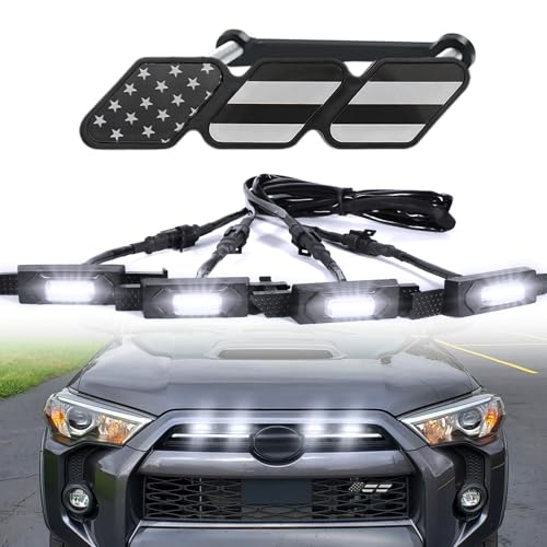 Led Grill Grille Lights for 2021 2022 2023 2024 Toyota 4Runner Sr5 Limited Trd-pro sport off-road Front Grill Lights Raptor lights for toyota 4Runner grill Emblems (White)