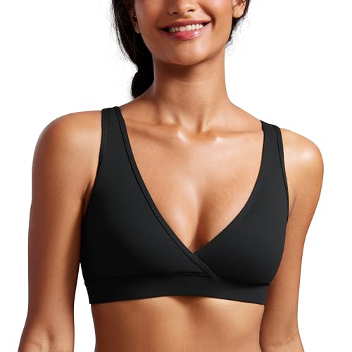 Image of CRZ YOGA Butterluxe Maternity Nursing Bras for Women Crossover Wireless Sleep Breastfeeding Lounge Pregnancy Bra Comfortable
