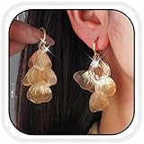 Atigy Gold Leaf Bridal Earrings Leaves Wedding Rhinestone Earrings Jewelry for Women (Gold)