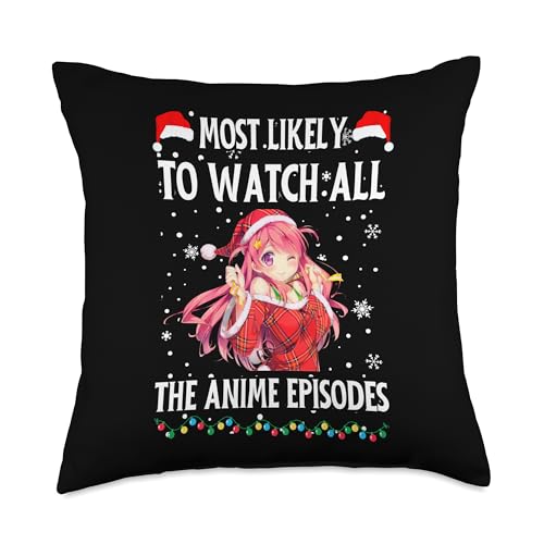 Anime Holiday Throw Pillow 18x18