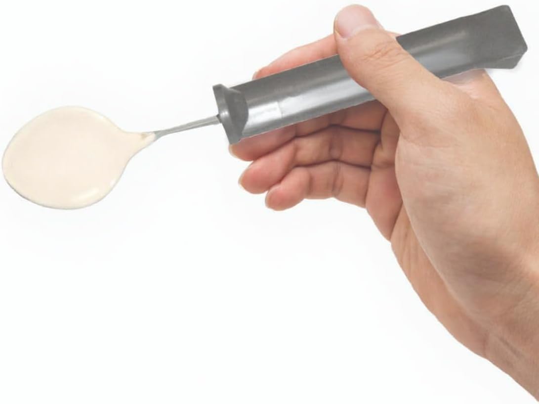 Rehabilitation Advantage Bendable Coated Youthspoon with Lightweight Plastic Handle, Gray image 3