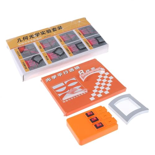 Image of Physics Optical Experiment Set, Dial Linear Light Source, Acrylic Reflector, Refraction Triangular Prism, Convex Lens, Concave Mirror