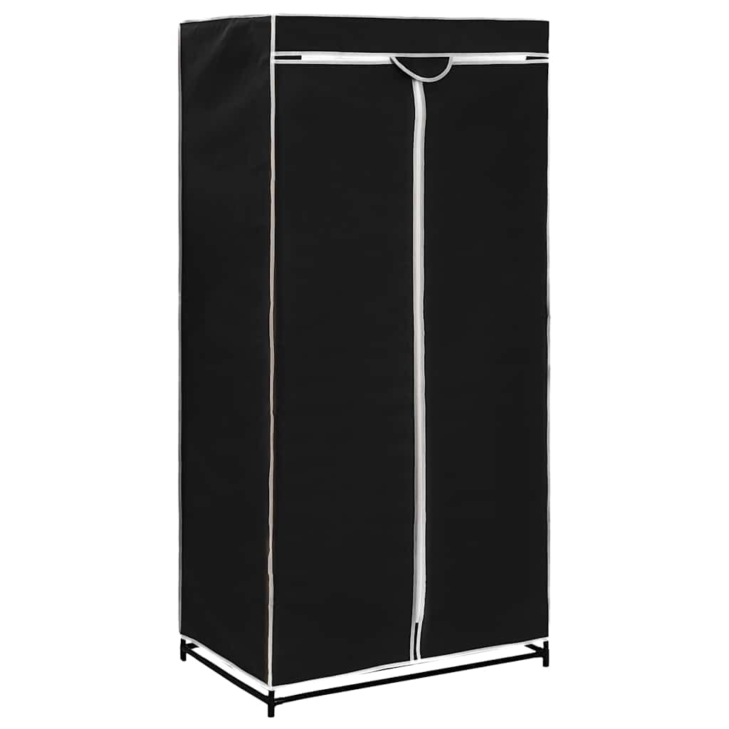 Garderobe Kleiderbehälter 2 STK. Kleiderschränke Schwarz 75×50×160 cm mit Eisenrahmen und Stoffbezug für staubfreie Aufbewahrung