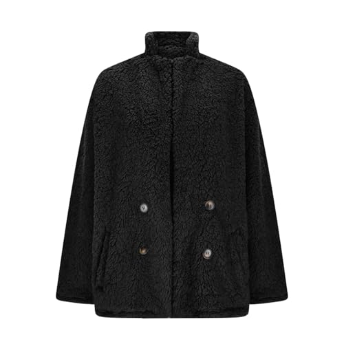 Bidobibo Sherpa Jacket for Women Winter Lapel Open Front Fleece Cardigans Jackets Fuzzy Faux Fur Warm Sweaters Coats3