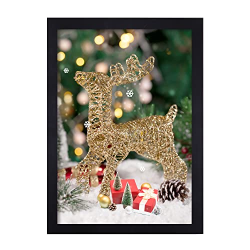 Adeco Decorative Black Wood 1 Inch Wide Margin Wall Hanging Poster Picture Photo Frame, 15X21" For 13X19" Images #TOP13